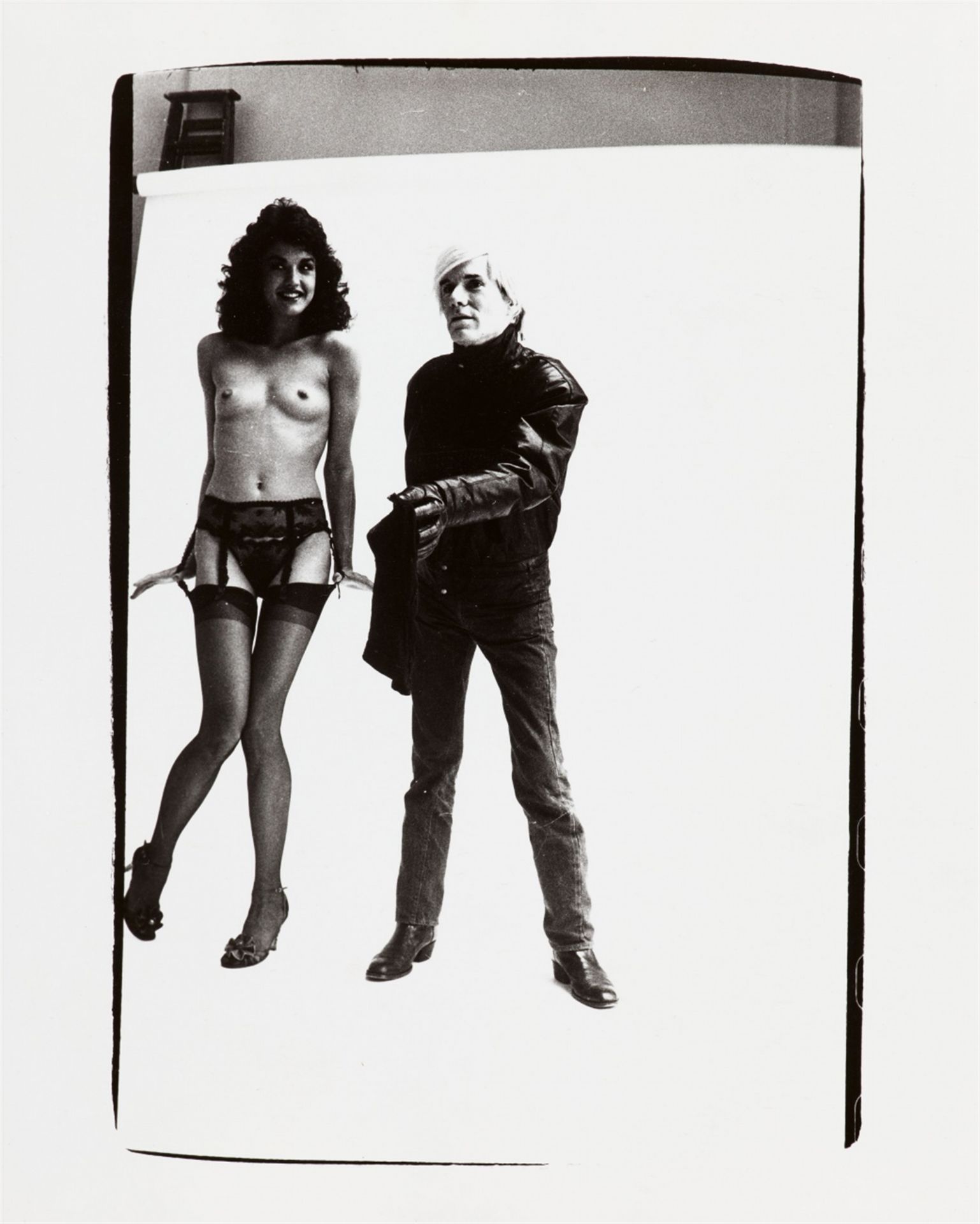 Andy Warhol, Self portrait with Janice Dickinson