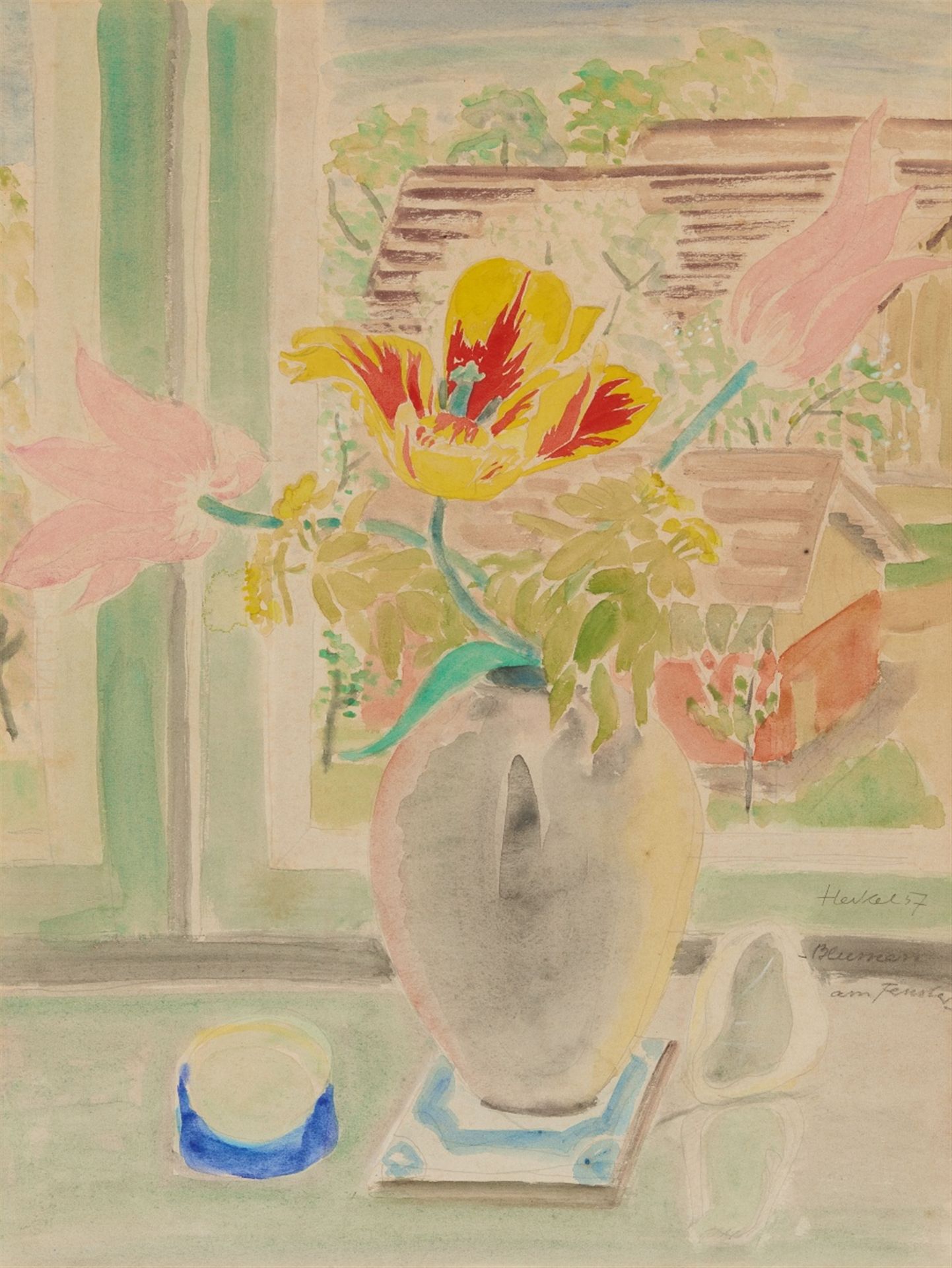 Erich Heckel, Blumen am Fenster