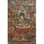 Thangka des Samantabhadra in yab yum. Tibet. 18./19. Jh.