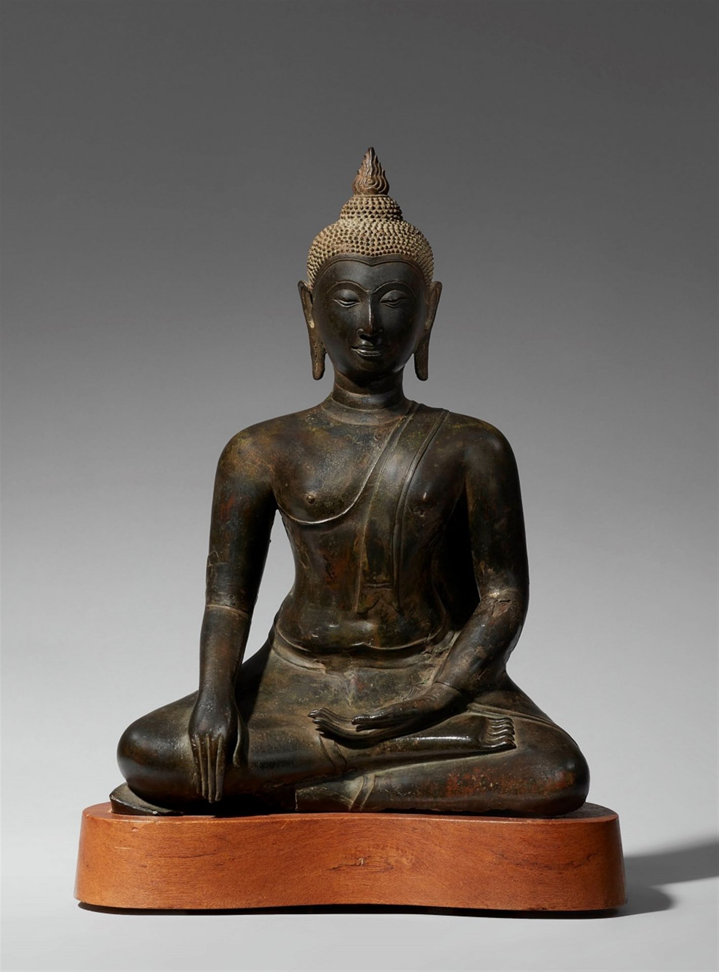 A Thai bronze figure of Buddha Maravija. Probably 17th century