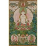 Thangka eines Bodhisattva. China, Chengde, Xumi Fushou-Tempel, Qianlong-Periode. 1779-1780