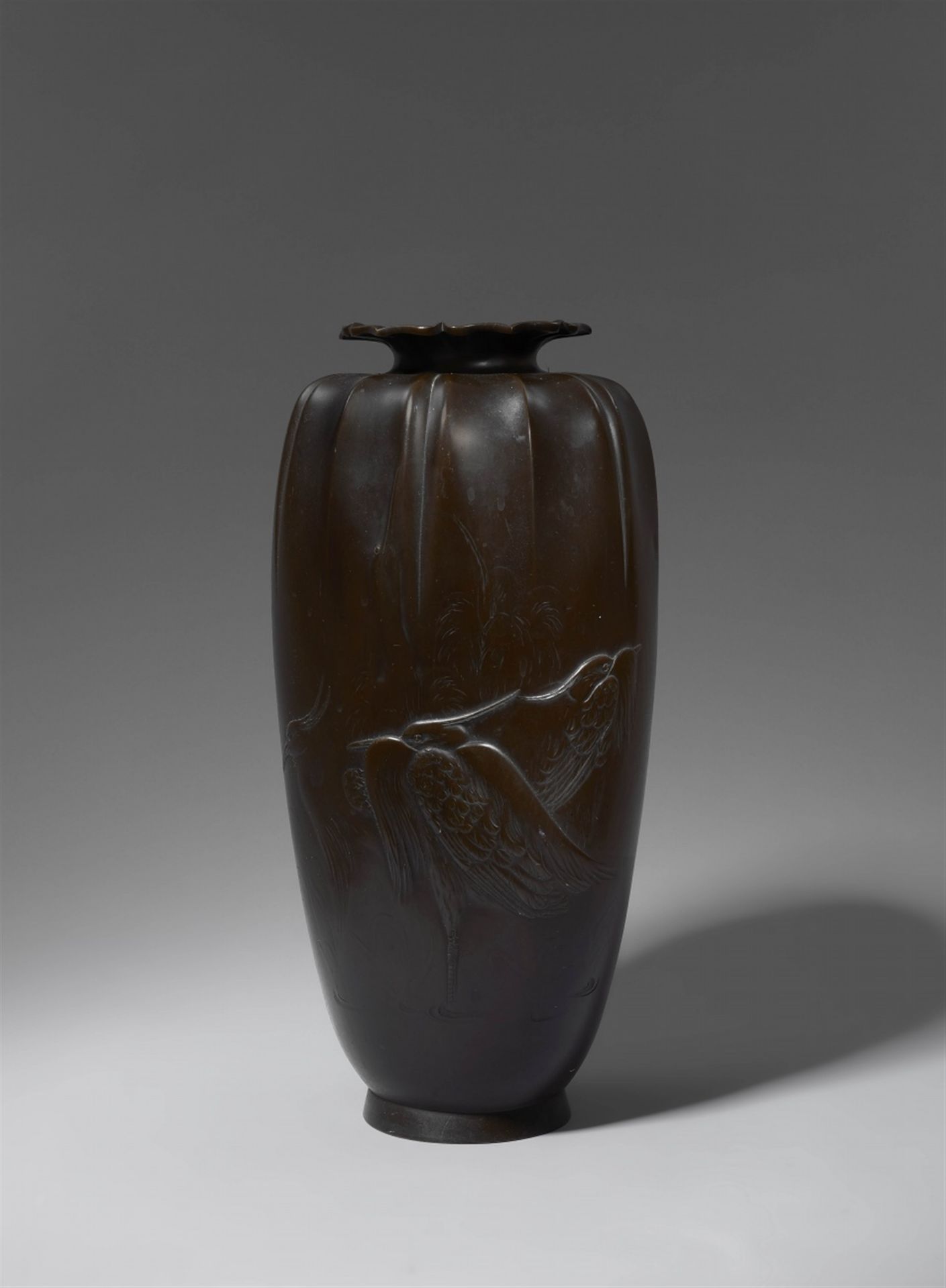 A very large bronze vase. Late 19th century