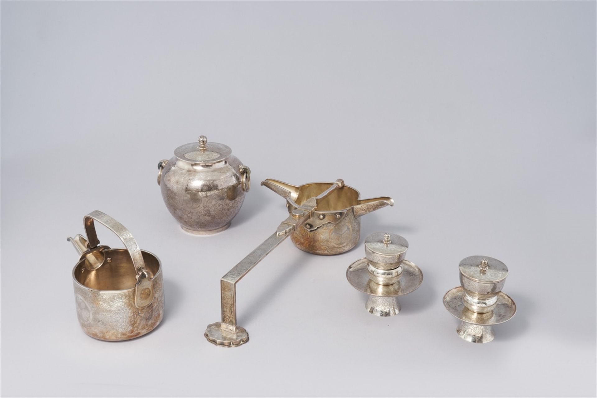 A group of silver ware used for a wedding ceremony. Late 19th century - Image 2 of 2