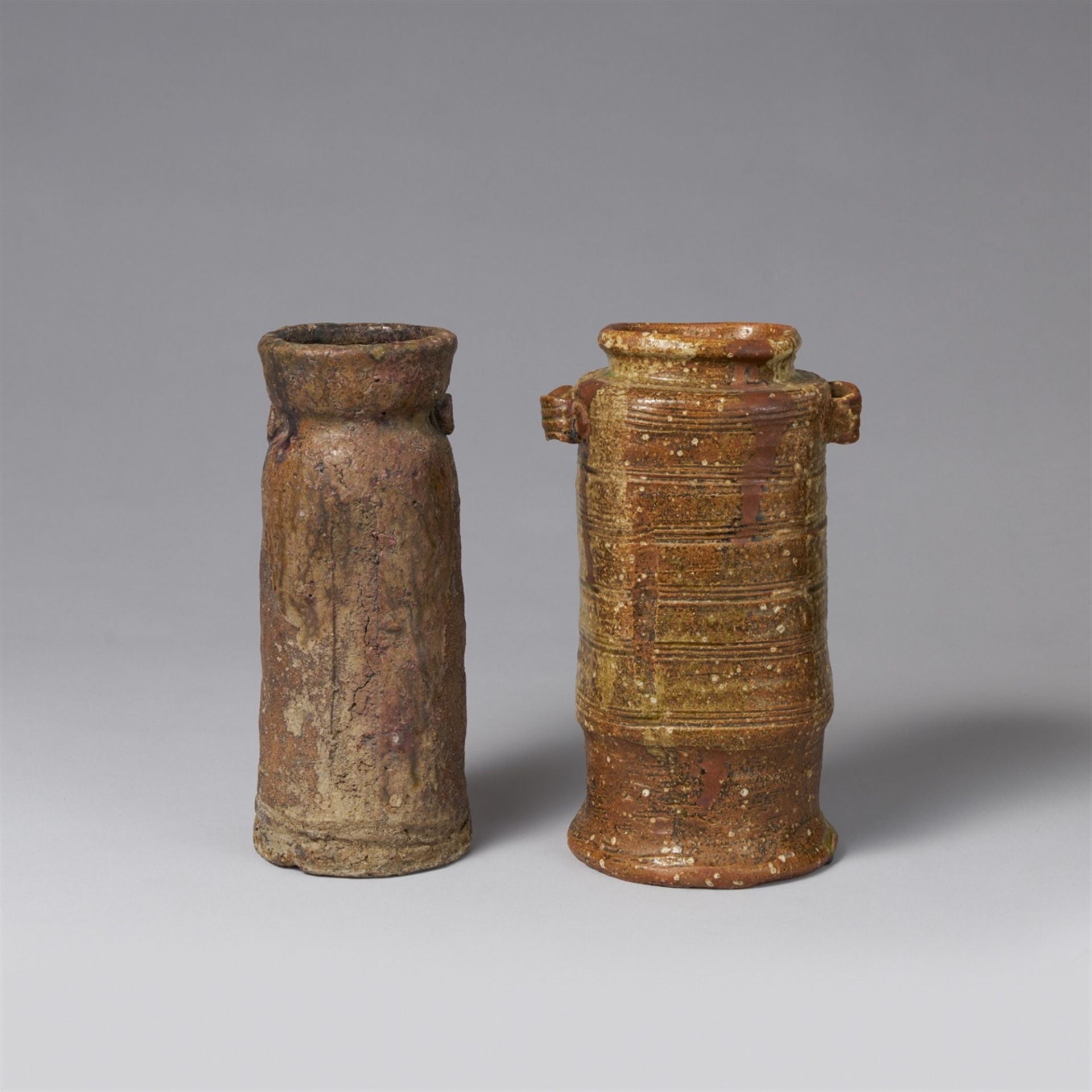 Two tall Iga vases. Edo period - Image 2 of 2