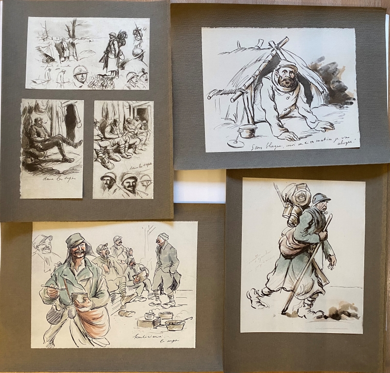 Some War Sketches, 40 Sketches and Watercolors Drawings - Image 5 of 5