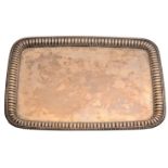 Rectangular silver service tray