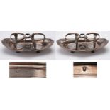 Silver cruet set condiments oil & vinegar