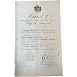 Reward for Teaching Medal, 1st Class Awarding Document, Instituted on the 5th March 1907