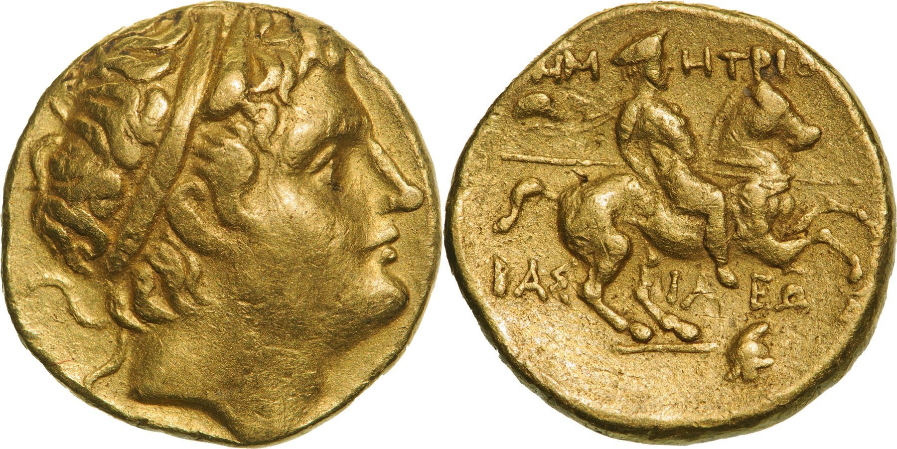 Kingdom of Macedonia, Demetrios I (306-283 BC), AV Stater ( 8.5g), uncertain mint on Euboea