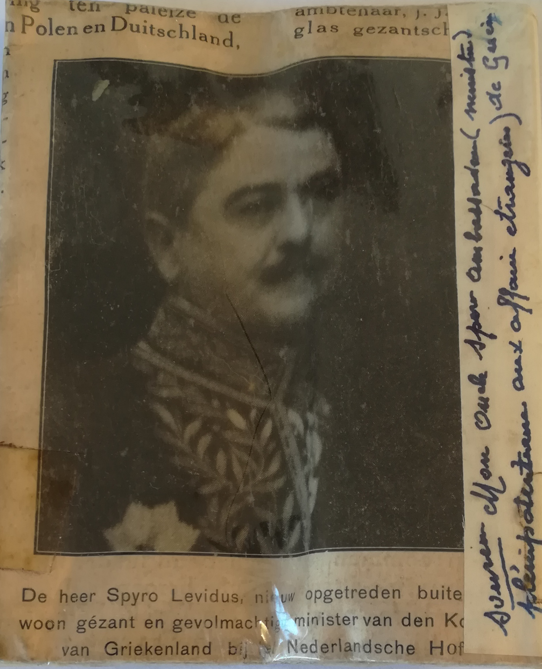 Photo of Spyro Levidus, Foreign Affairs Minister of Greece