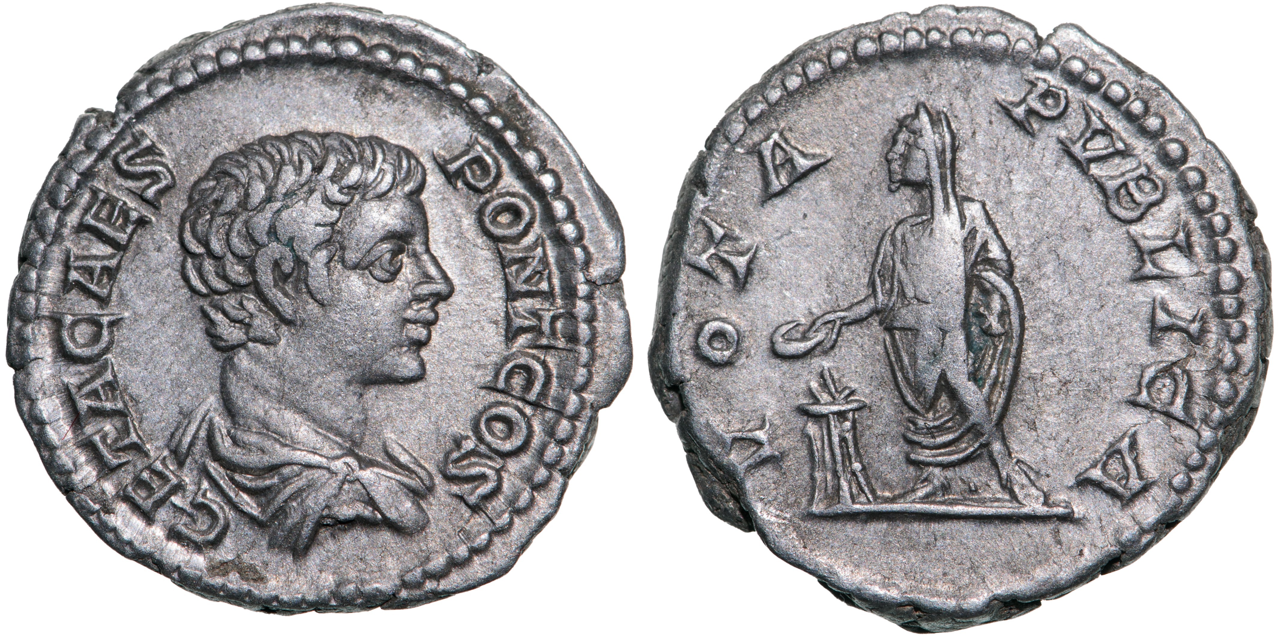 Geta (198-209 AD), AR Denarius (3.15g), struck 205 AD, Rome