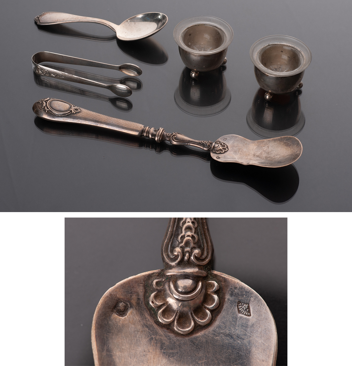 Silver set consisting of four objects