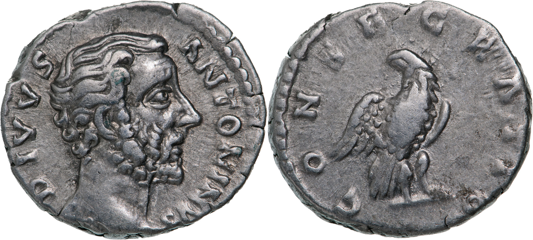 Divus Antoninus Pius (161-180 AD), AR Denarius (3.12g), struck under Marc Aurel, Rome