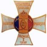 Ploiesti School Comitee 1st Prize Badge 1937