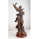 After Auguste Moreau (1834 - 1917) - Armed Peace, large decorative regule (zamak) statue