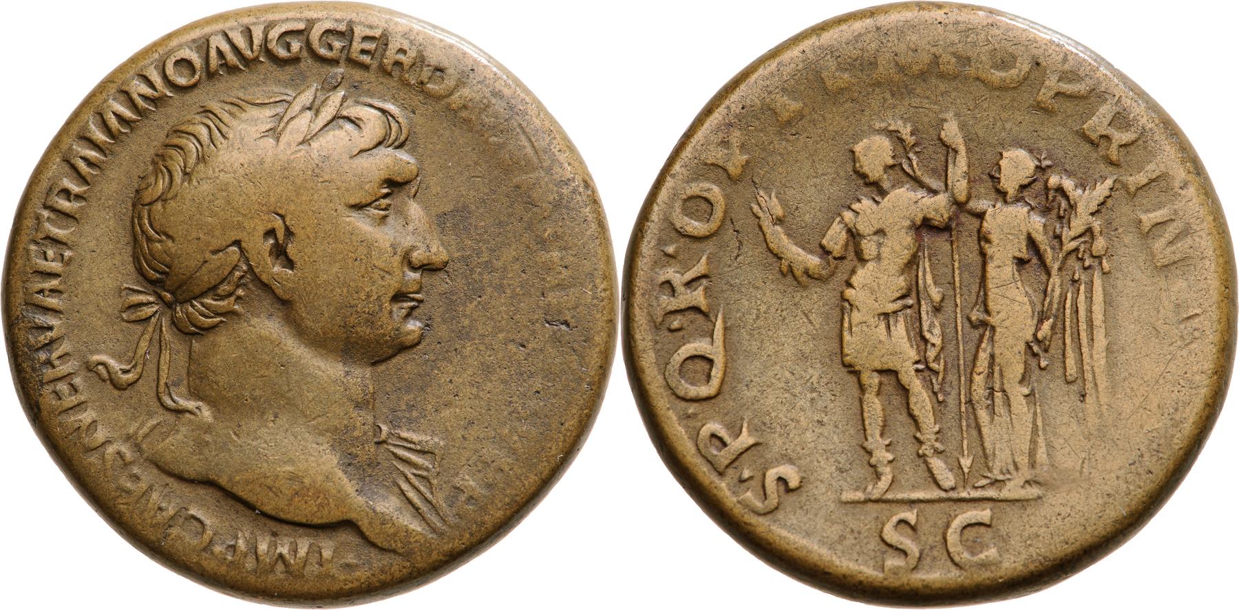 Trajan (98-117), AE Sestertius, Rome, AD 105-111.