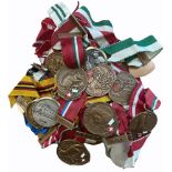 IMPORTANT LOT OF 37 SWISS MEDALS AND BADGES MOSTLY RELATED TO SPORTâ€š SHOOTINGâ€š MILITARY