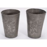 Pair of tin tumblers