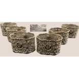 Nice series of six napkin rings in silver
