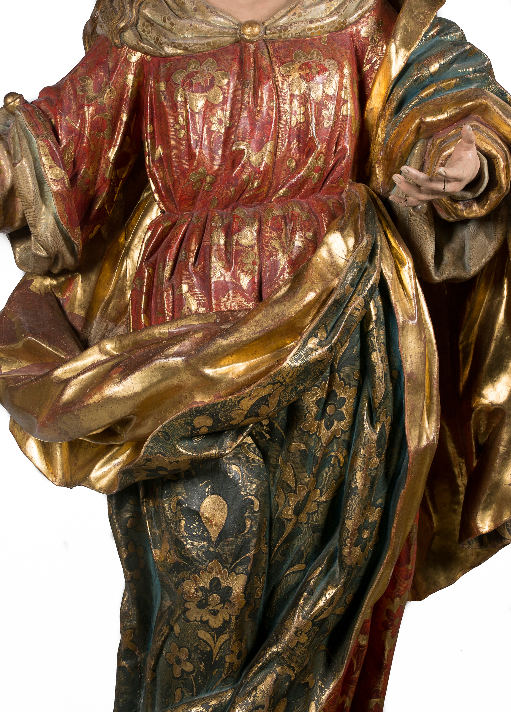 "Our Lady Immaculate". Monumental carved, gilded and polychromed wooden sculpture. Castilian Scho - Image 4 of 10