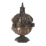 Gilded bronze censer. Gothic. 15th century.