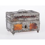 Small wooden chest covered in tortoiseshell and silver. Dutch colonies. Indonesia. 17th century.