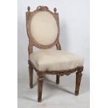 Carved wooden chair. Stamped JENNY. Louis 16th period. France. 18th century.