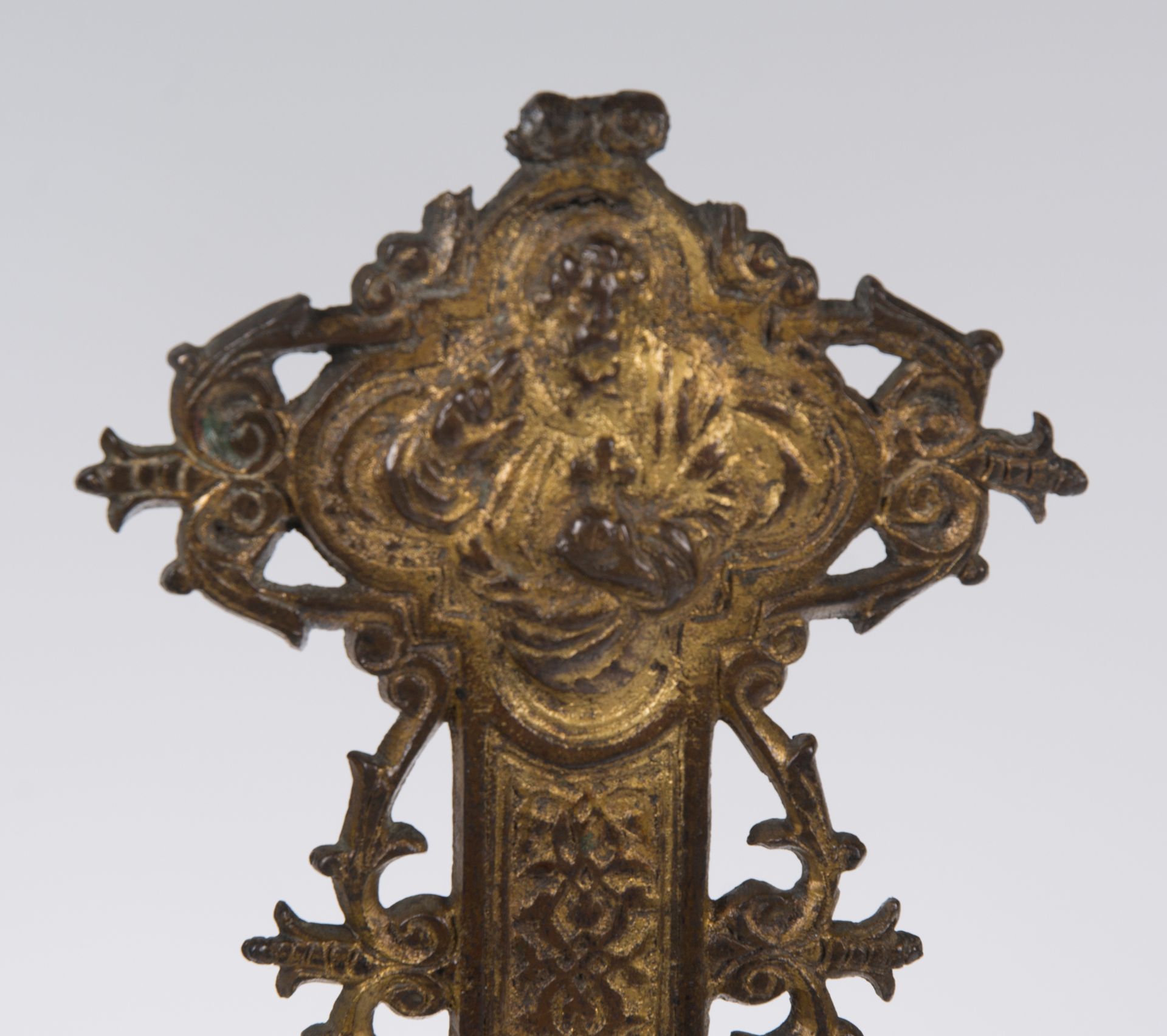 Gilded bronze cross with a silver Christ. Italy. 16th century. - Image 7 of 8