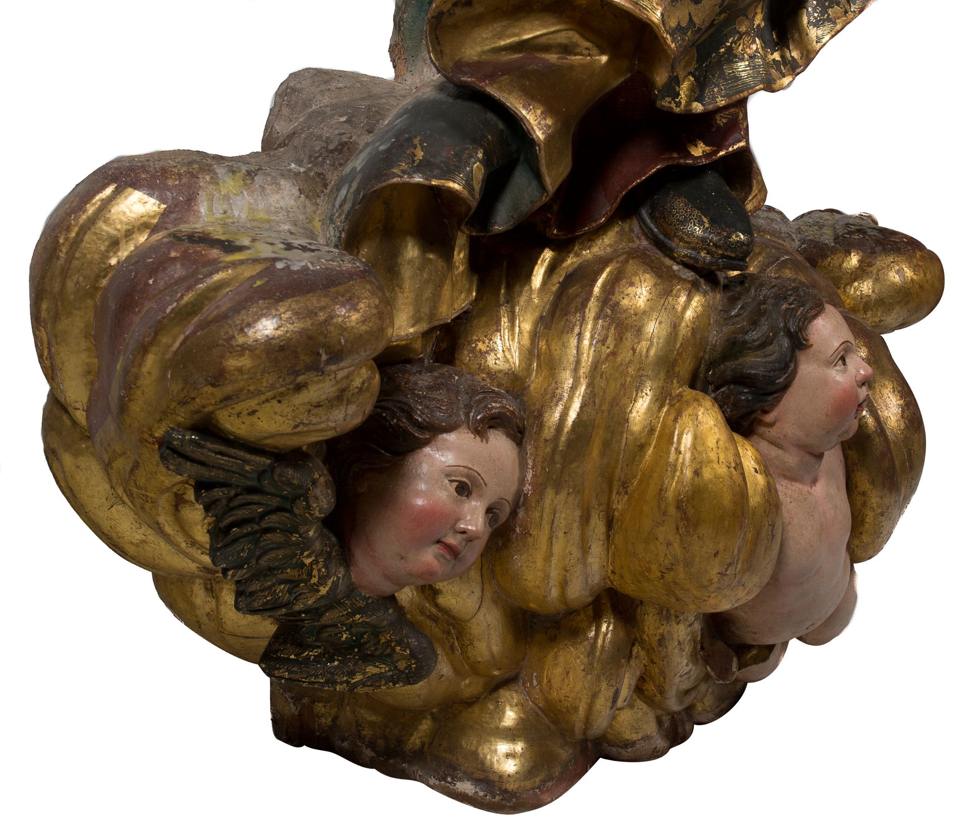 "Our Lady Immaculate". Monumental carved, gilded and polychromed wooden sculpture. Castilian Scho - Image 9 of 10