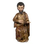 "Saint Peter". Carved, gilded and polychromed wooden sculpture. Romanesque. 13th century.