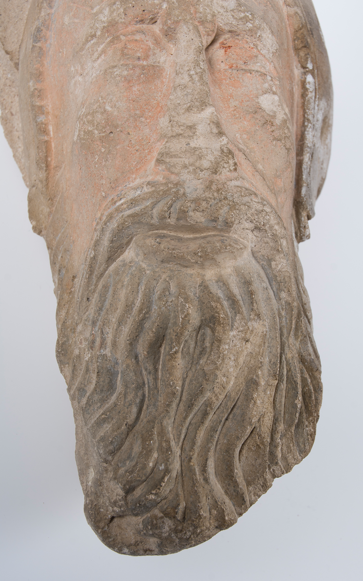 "Saint´s head". Sculpted, polychromed stone. Romanesque. - Image 4 of 6