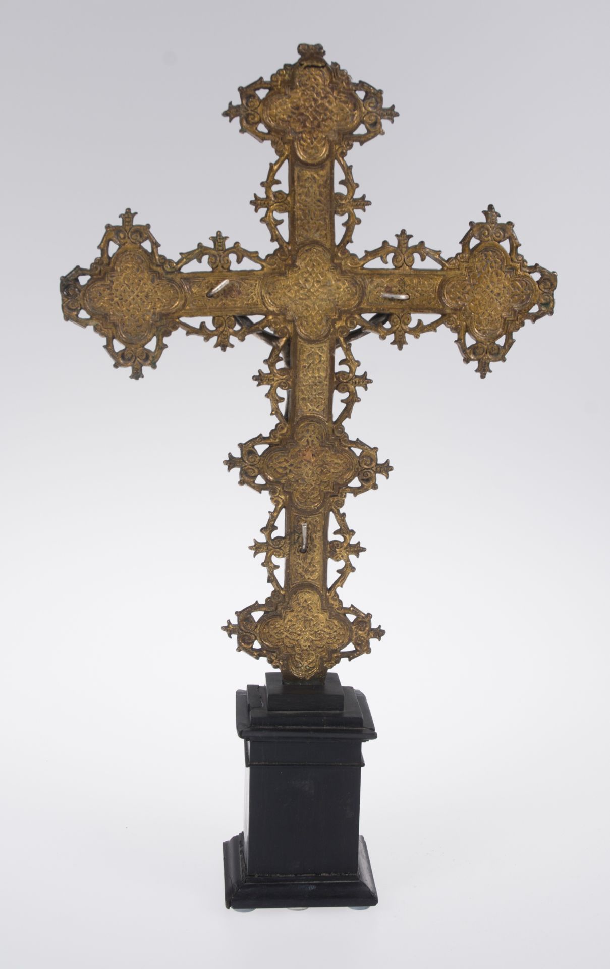 Gilded bronze cross with a silver Christ. Italy. 16th century. - Image 8 of 8