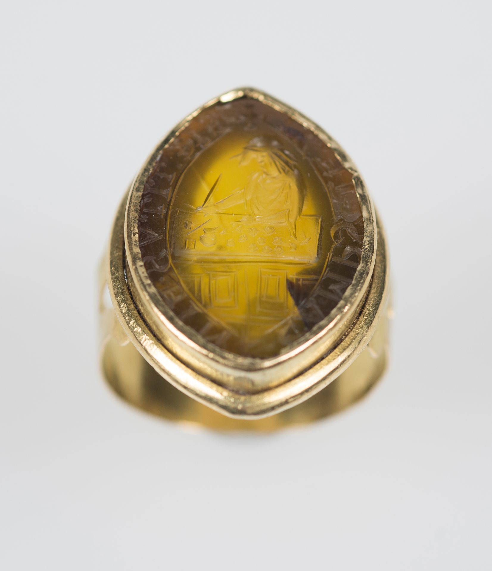 Rare, gold and agate money changer’s seal. Medieval period. Italy. Gothic. 14th century. - Bild 3 aus 5
