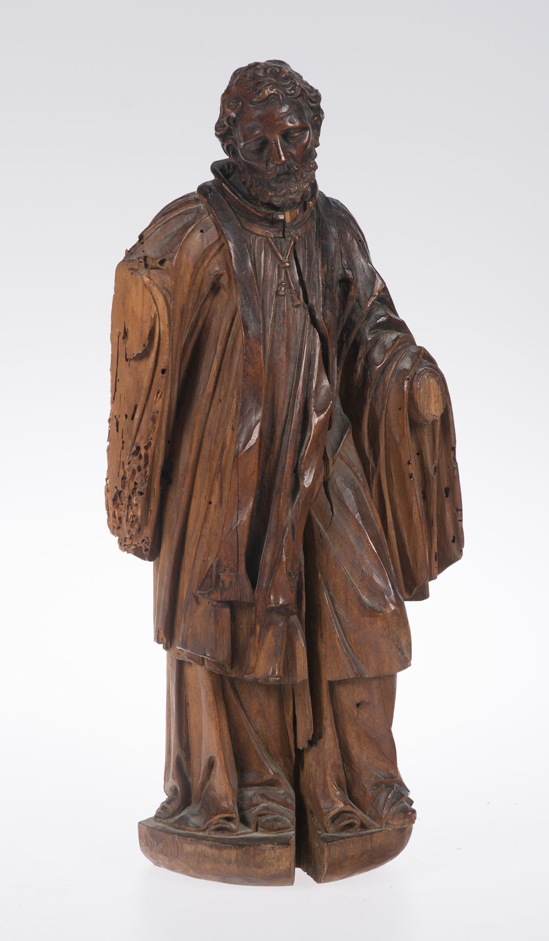"Saint". Carved wooden sculpture. 17th century.