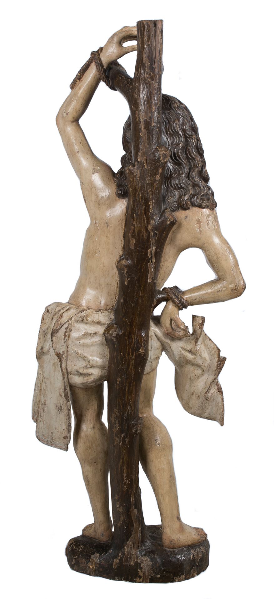 "Saint Sebastian". Carved and polychromed wooden sculpture. Germany. Gothic. 15th century. - Bild 4 aus 4