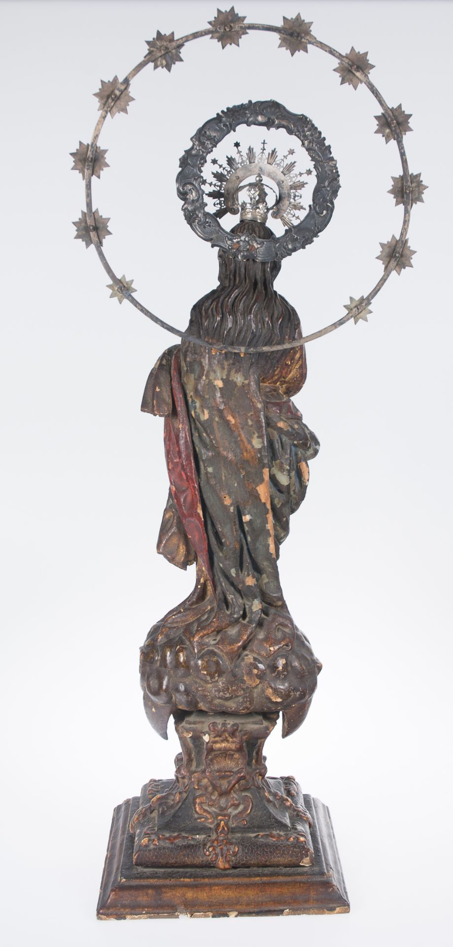 "Our Lady Immaculate". Carved, gilded and polychromed wooden sculpture. Andalusian School. 17th - - Image 4 of 4