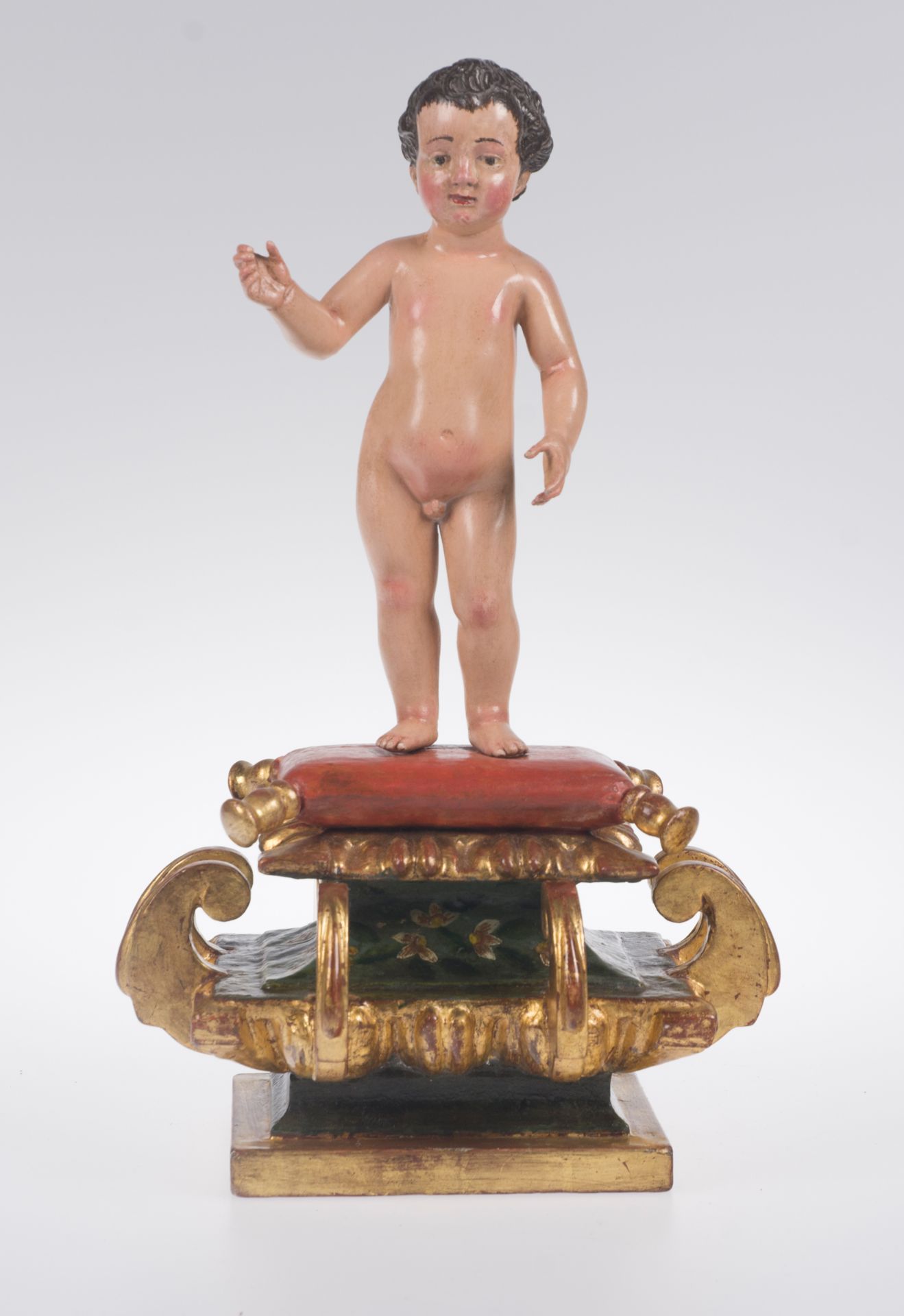 "Infant Saint John the Baptist". Polychromed lead sculpture. Andalusian School. 17th century. - Image 2 of 7