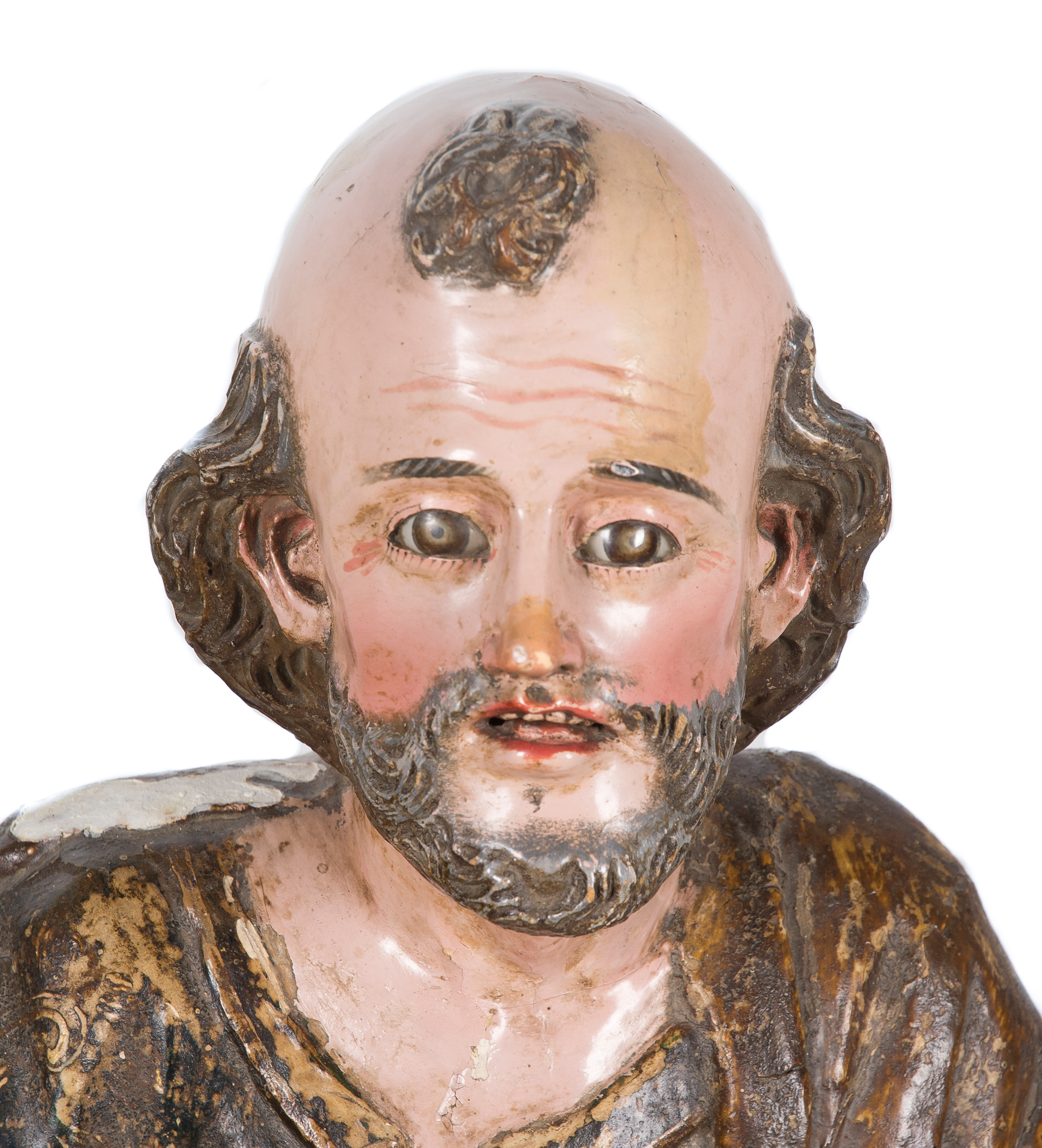 "Saint Peter". Carved, gilded and polychromed wooden sculpture with estofado technique and pierced - Image 2 of 5