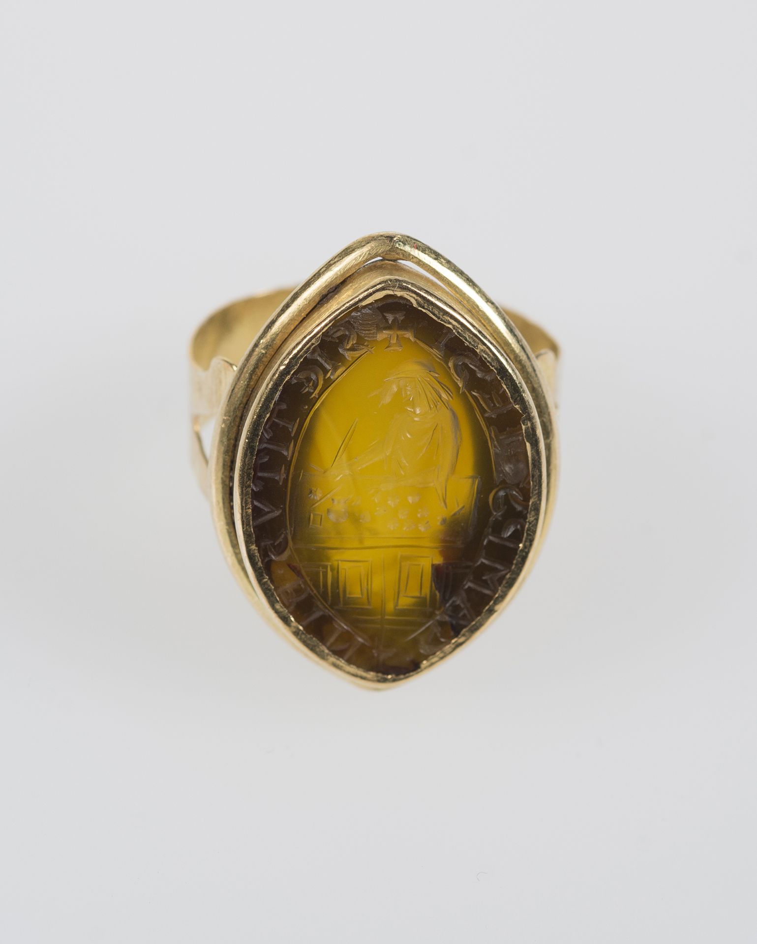 Rare, gold and agate money changer’s seal. Medieval period. Italy. Gothic. 14th century. - Image 4 of 5