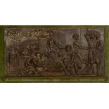 "The adoration of the shepherds". Carved wooden relief with polychrome and gilt residue. Italy or