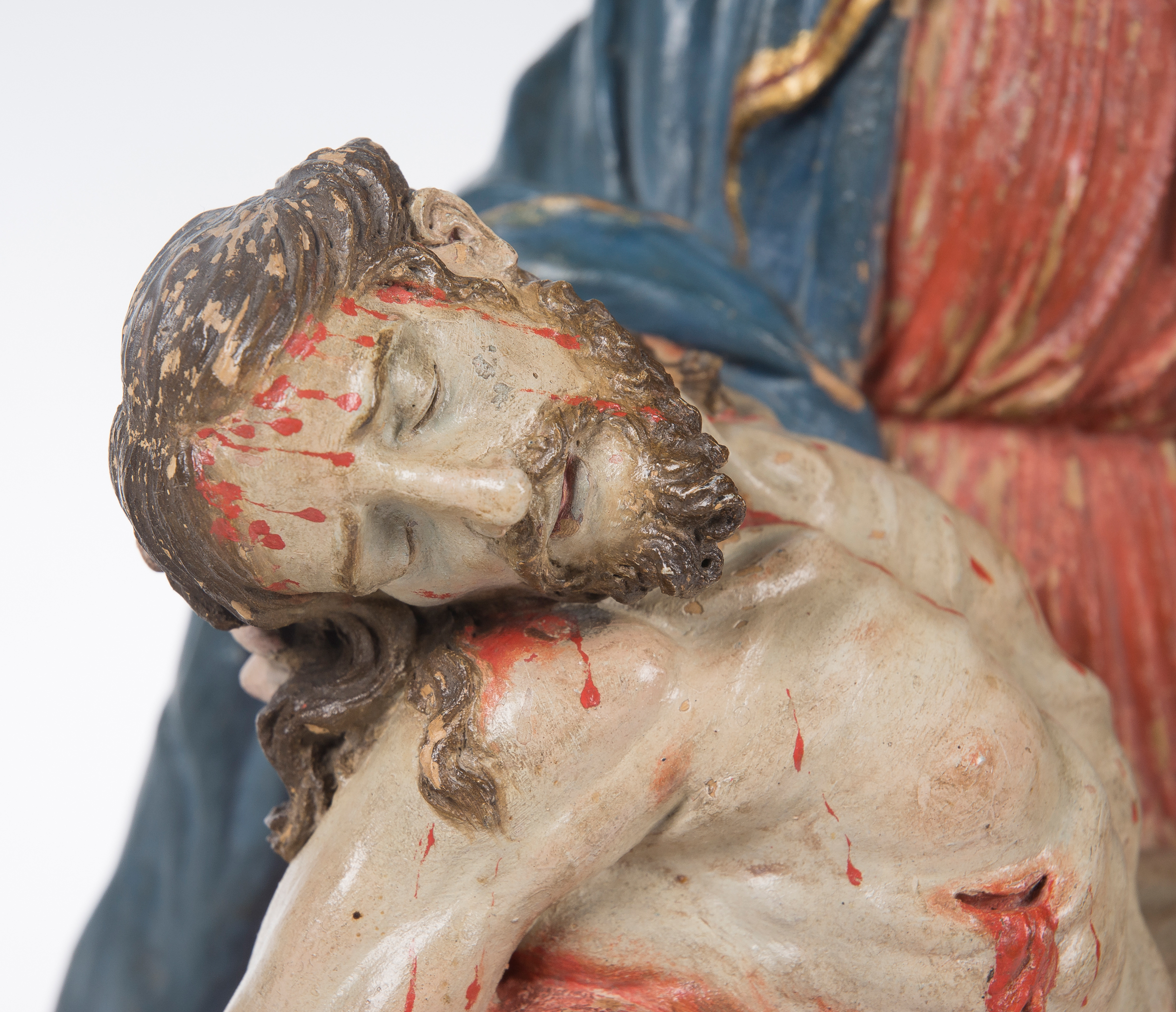 "Pietà". Polychromed and gilded terracotta sculpture. Andalusian School. Granada. Late 17th ce - Image 5 of 9