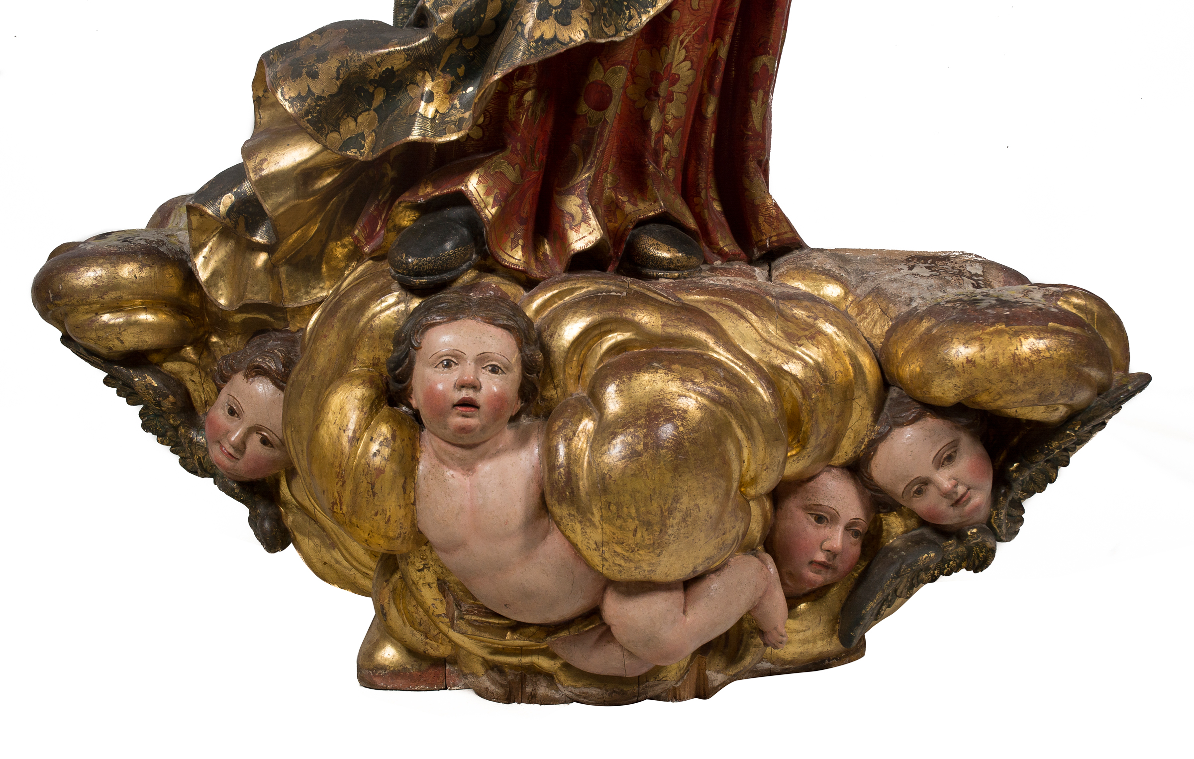 "Our Lady Immaculate". Monumental carved, gilded and polychromed wooden sculpture. Castilian Scho - Image 5 of 10