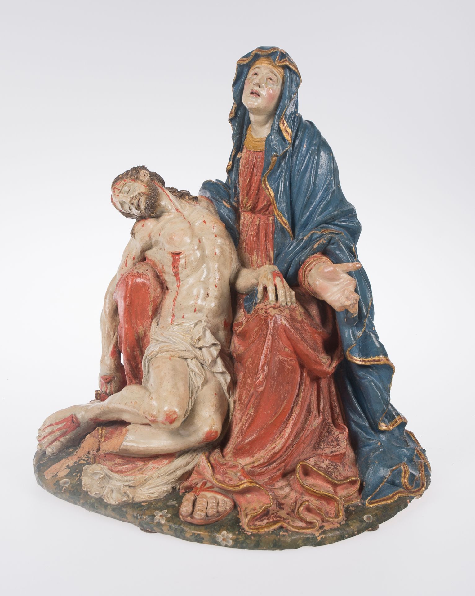 "Pietà". Polychromed and gilded terracotta sculpture. Andalusian School. Granada. Late 17th ce - Bild 2 aus 9