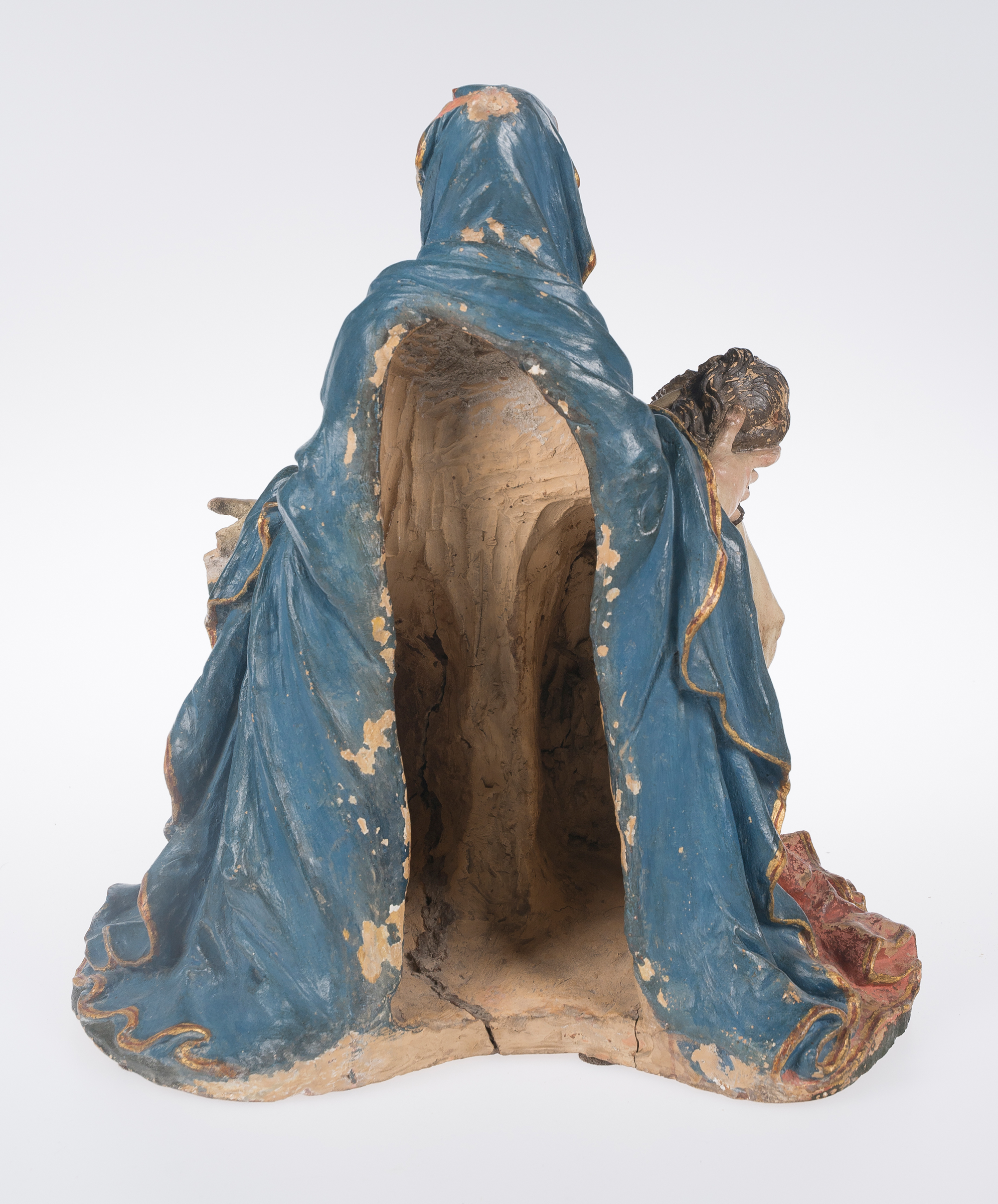 "Pietà". Polychromed and gilded terracotta sculpture. Andalusian School. Granada. Late 17th ce - Image 9 of 9