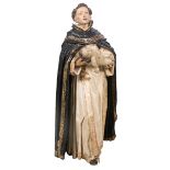 "Saint Dominic". Carved, polychromed and gilded wooden sculpture. Spanish School. 17th century. 110