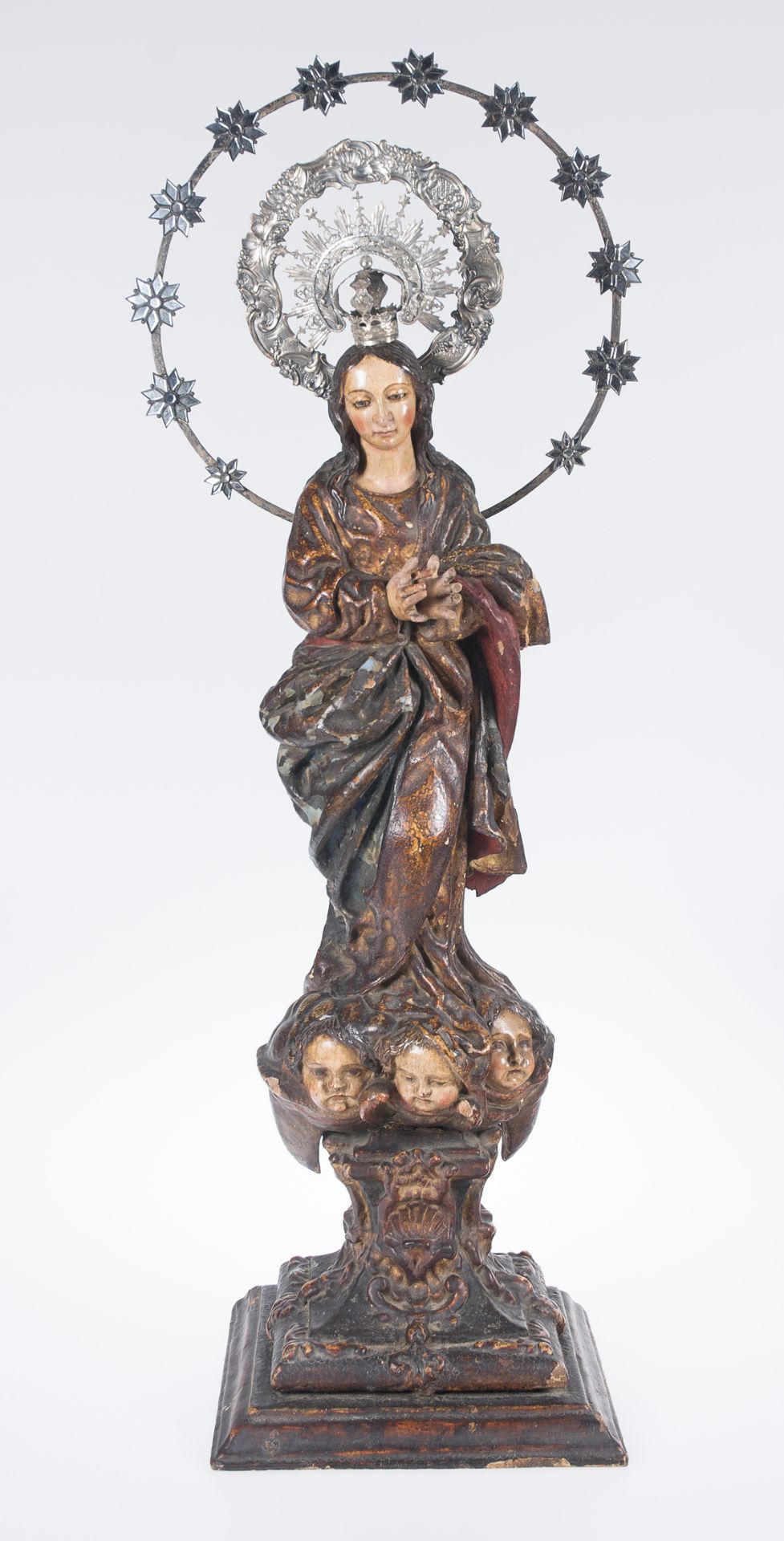 "Our Lady Immaculate". Carved, gilded and polychromed wooden sculpture. Andalusian School. 17th - - Image 2 of 4