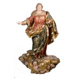 "Our Lady Immaculate". Monumental carved, gilded and polychromed wooden sculpture. Castilian Scho