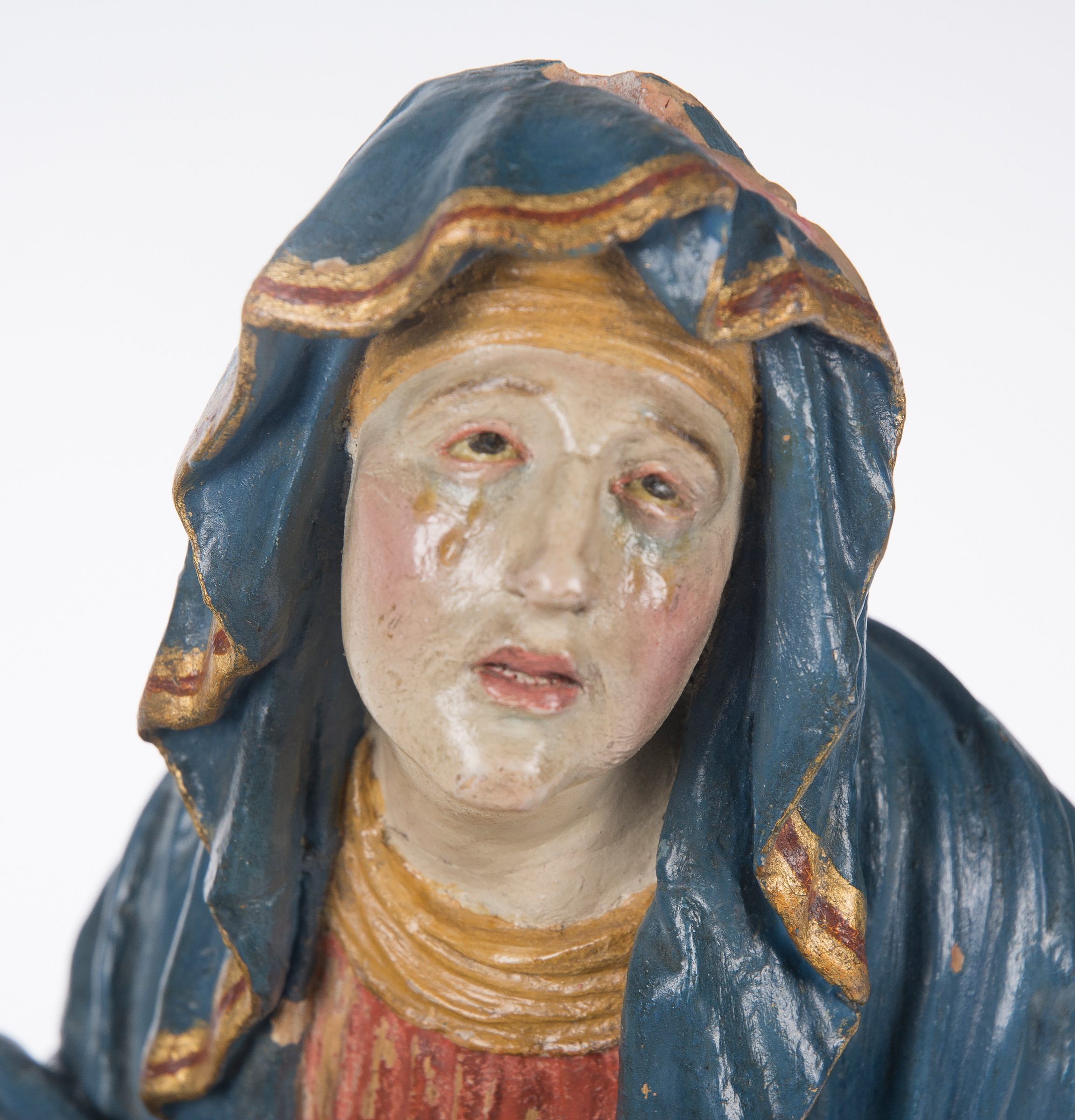 "Pietà". Polychromed and gilded terracotta sculpture. Andalusian School. Granada. Late 17th ce - Image 6 of 9