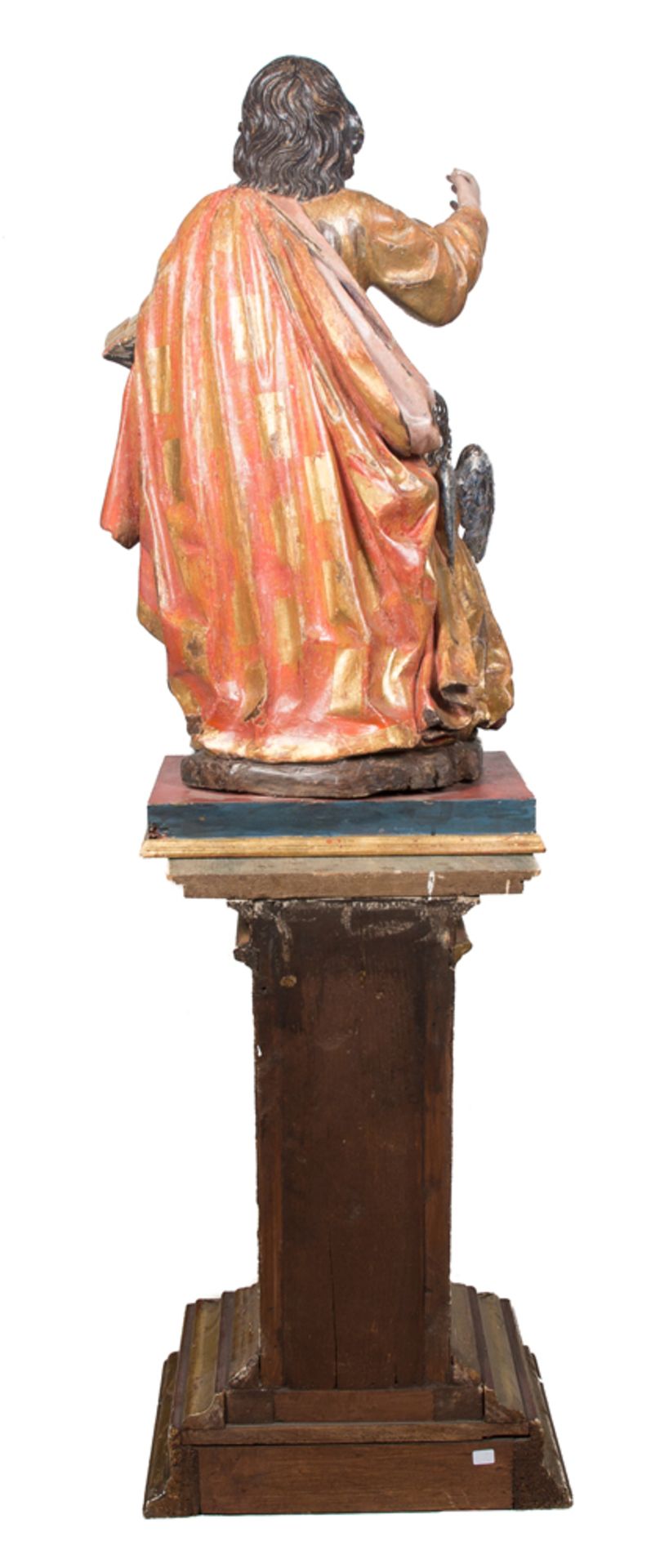 "Saint Matthew". Carved, gilded and polychromed wooden sculpture. Spanish School. 17th century. - Bild 5 aus 5