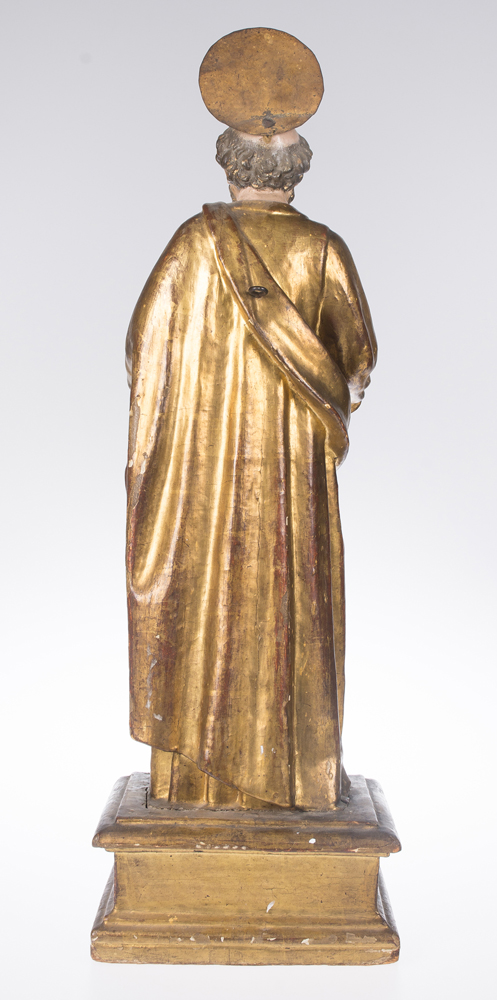 "Saint Peter". Carved, gilded and polychromed wooden. sculpture Andalusian School. 17th century. - Image 4 of 4